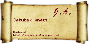 Jakubek Anett névjegykártya