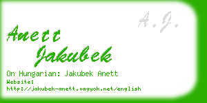 anett jakubek business card